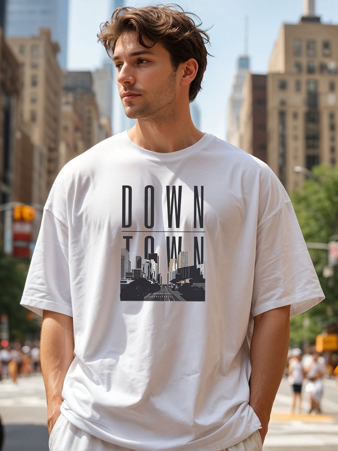 SMARTEES Downtown Graphic Oversized Cotton T-shirt
