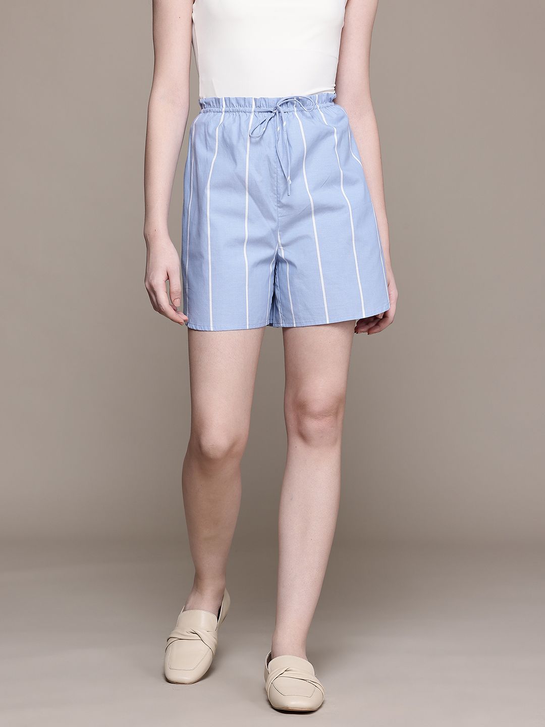 Striped High-Rise Shorts