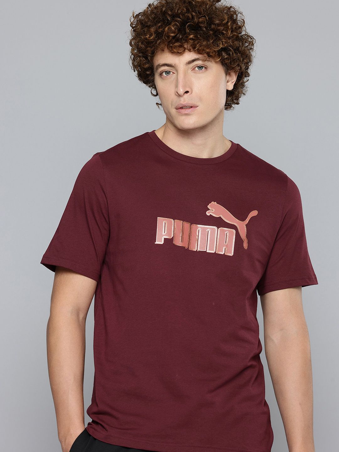 Puma Puma Foil Brand Logo Printed Pure Cotton T-shirt
