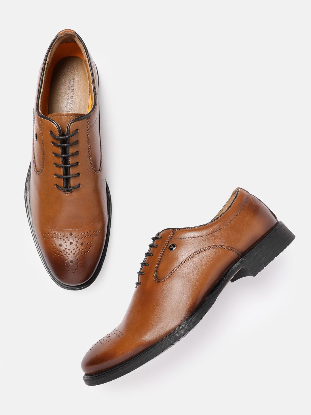 Van Heusen Men Leather Formal Half Brogues