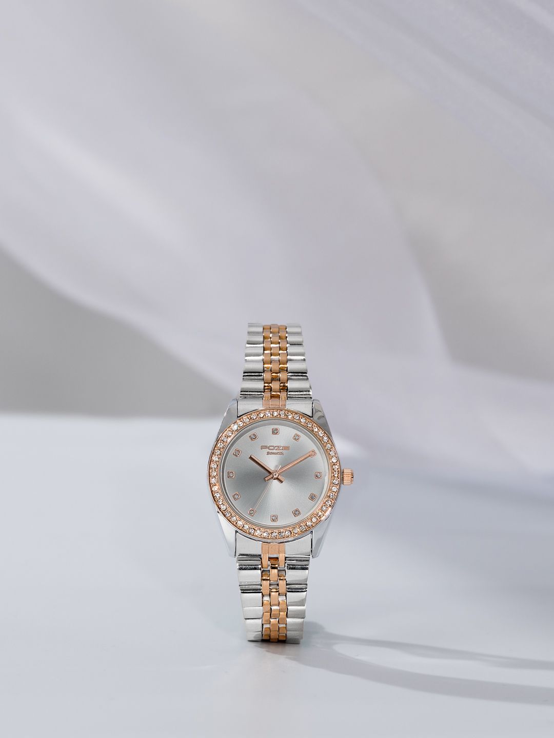 Sonata Women Printed Dial & Stainless Steel Style Straps Analogue Watch SP80118KM01