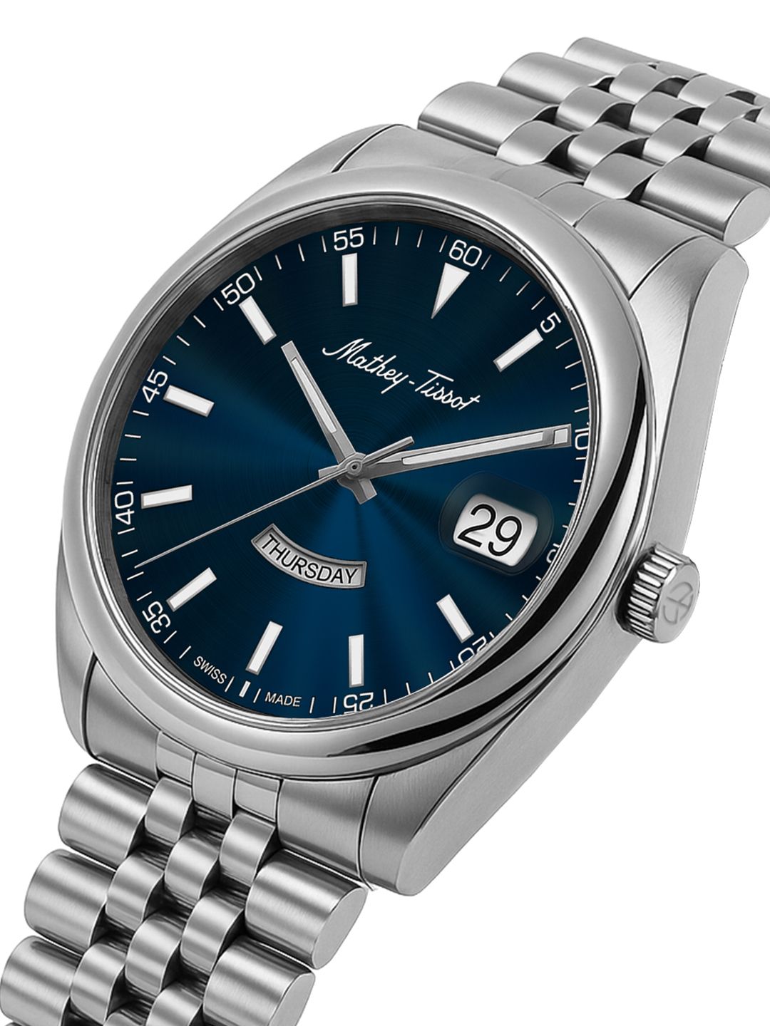 Mathey Tissot 腕時計 seiko orient citizen Buy Mathey-Tissot Swiss Made Men Mathy Day-Date Quartz Blue Dial