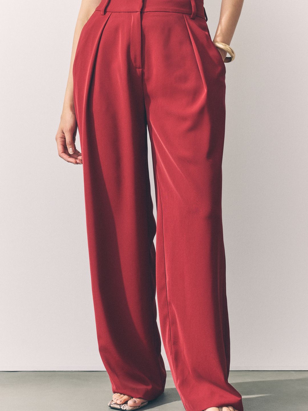 NEXT Women Pleated Casual Trousers