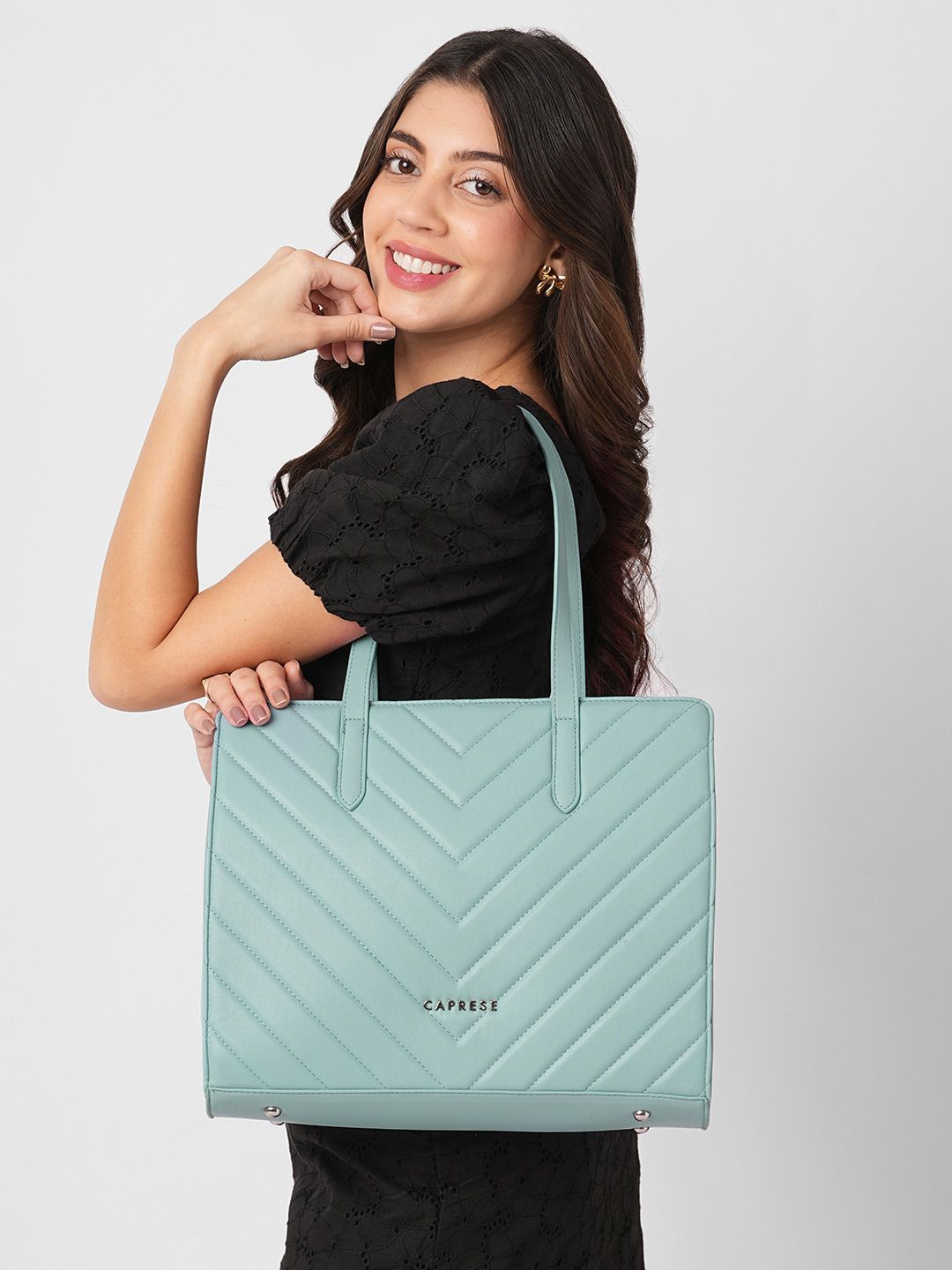 Caprese Caprese Riko Women Blue Large Satchel Bag