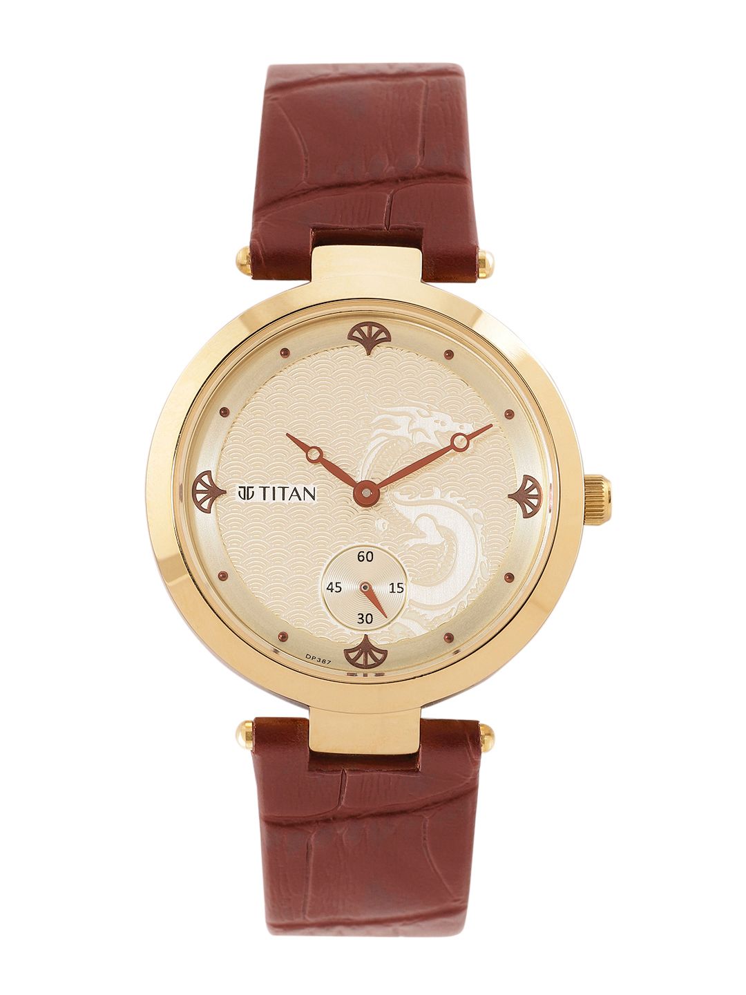 Leather Textured Straps Analogue Chronograph Watch 2480YL01