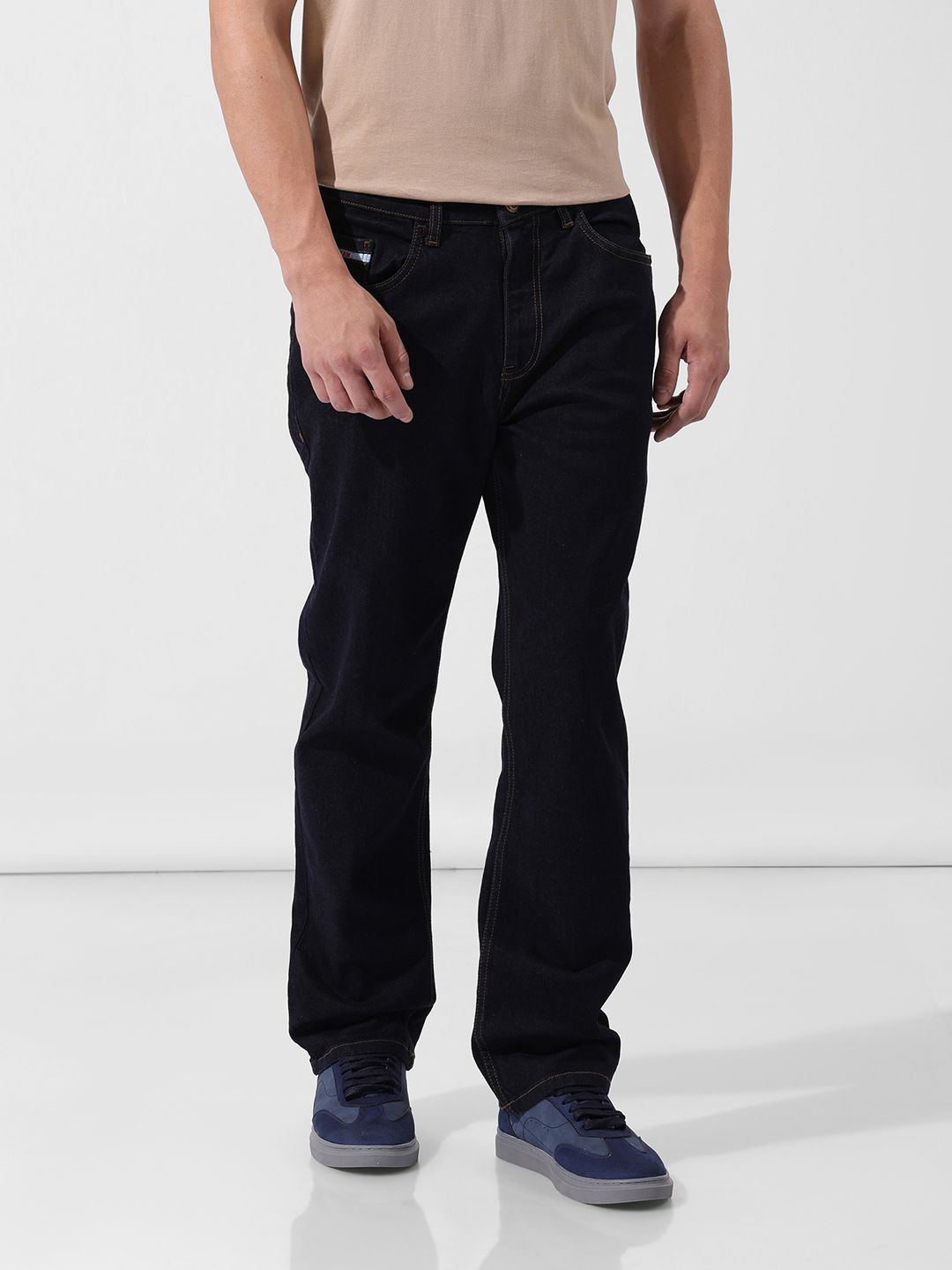 The Indian Garage Co Men Regular Fit Clean Look Stretchable Jeans