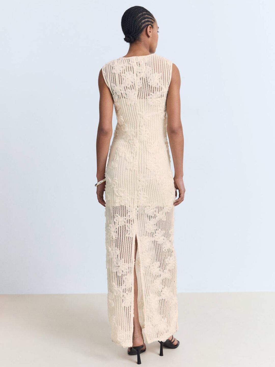 Buy MANGO Crochet Floral Embroidered Slit Hem Maxi Dress - Dresses for  Women 34631439 | Myntra