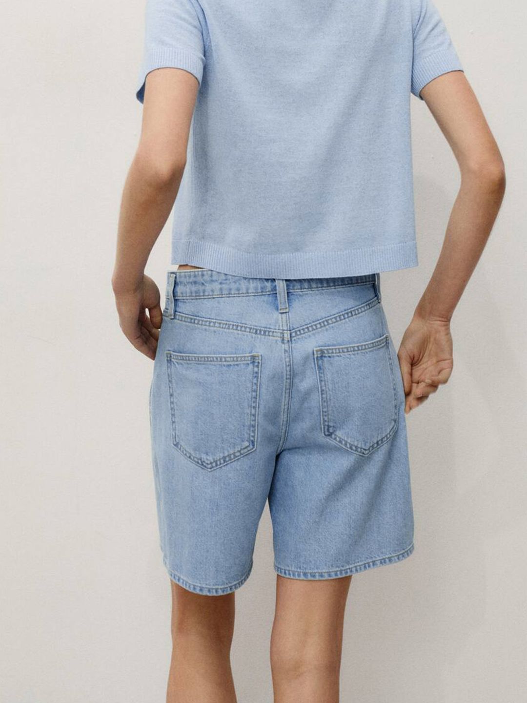 Mid-Rise Pleated Shorts