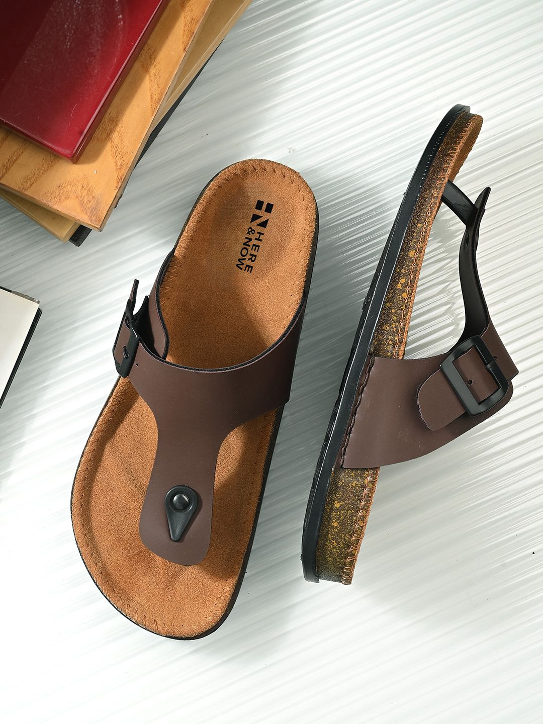 HERE&NOW Men Lightweight Outdoor Slip-On Comfort Sandals