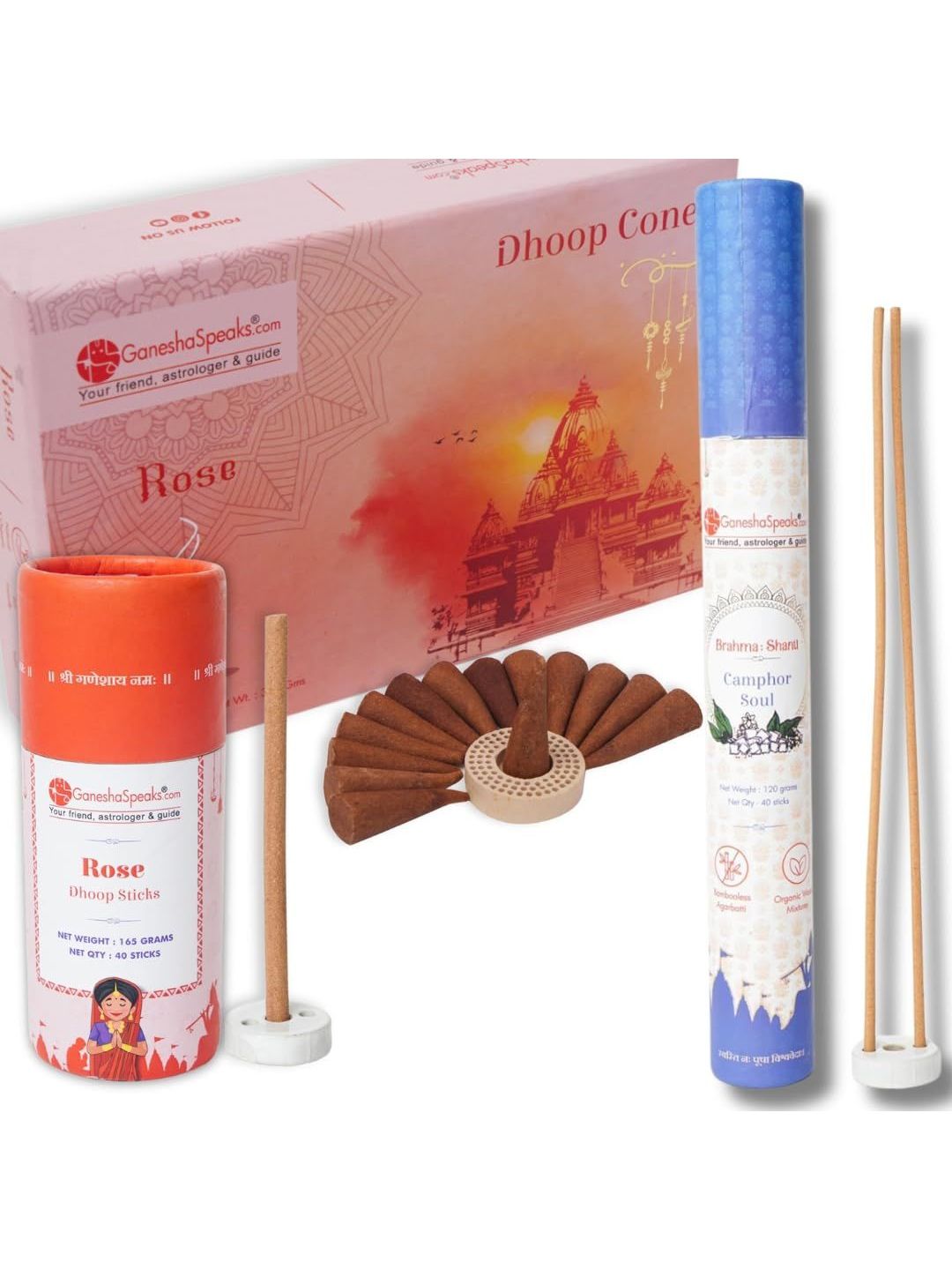 GaneshaSpeaks Wood 3 Piece Chemical-Free Ganesh Chaturthi Incense Sticks