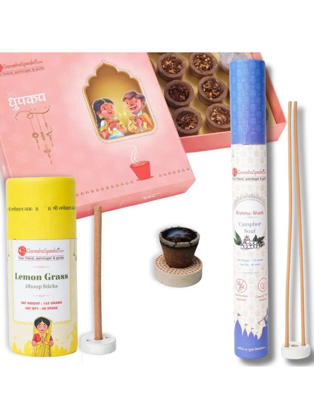 GaneshaSpeaks Wood 3 Piece Scented Ganesh Chaturthi Incense Sticks