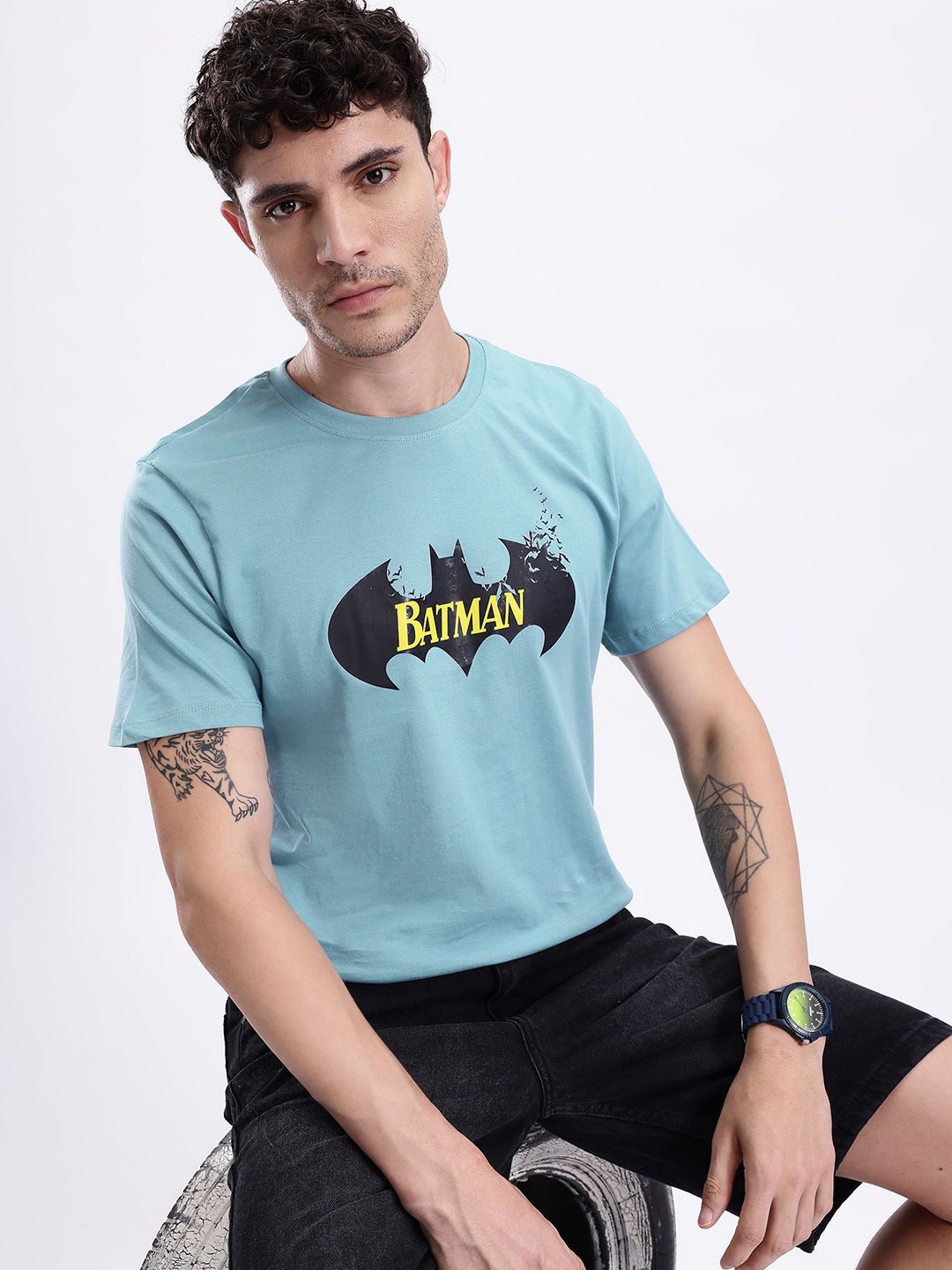 Buy Kook N Keech Batman Printed Pure Cotton Regular Fit T-shirt