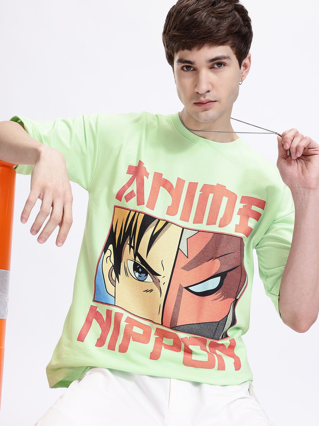 Kook N Keech Minute Mirth Printed Drop-Shoulder Sleeves Oversized T-shirt