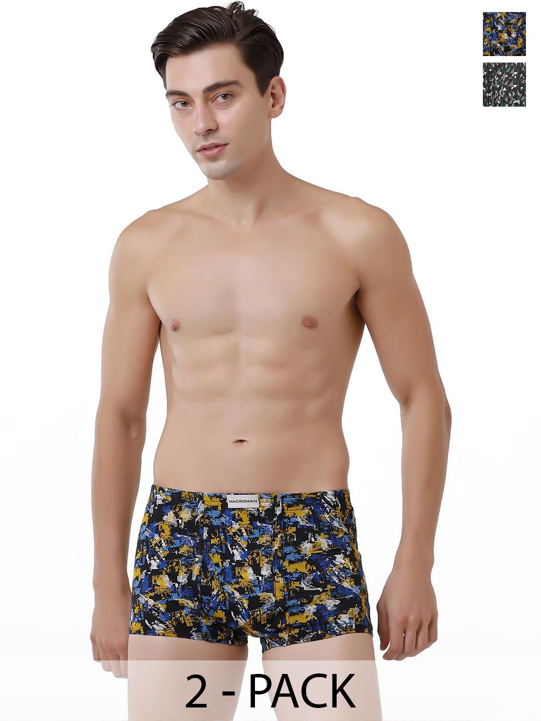 Rupa Rupa Macroman Men Pack of 2 Cotton Assorted Printed Mini Trunk