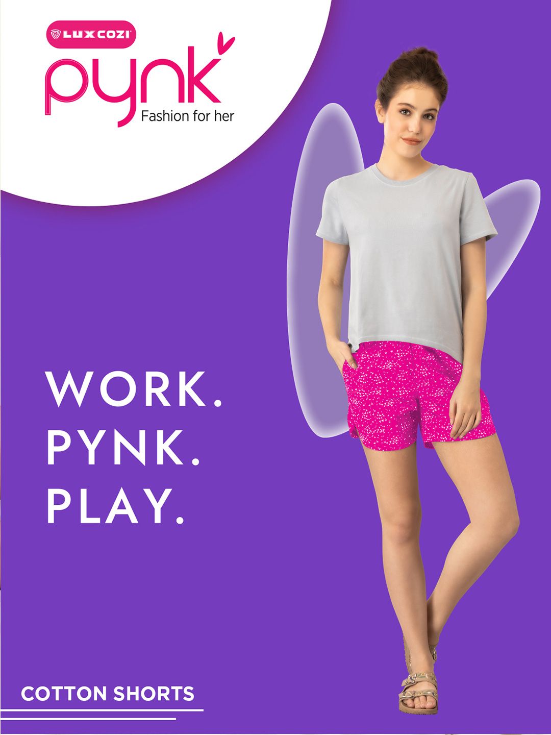 Buy PYNK Women Printed Lounge Shorts - Lounge Shorts for Women