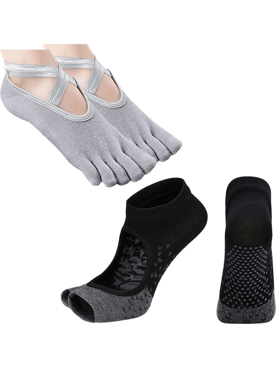 NESKA MODA Unisex Set Of 2 Ankle Length Cotton Socks