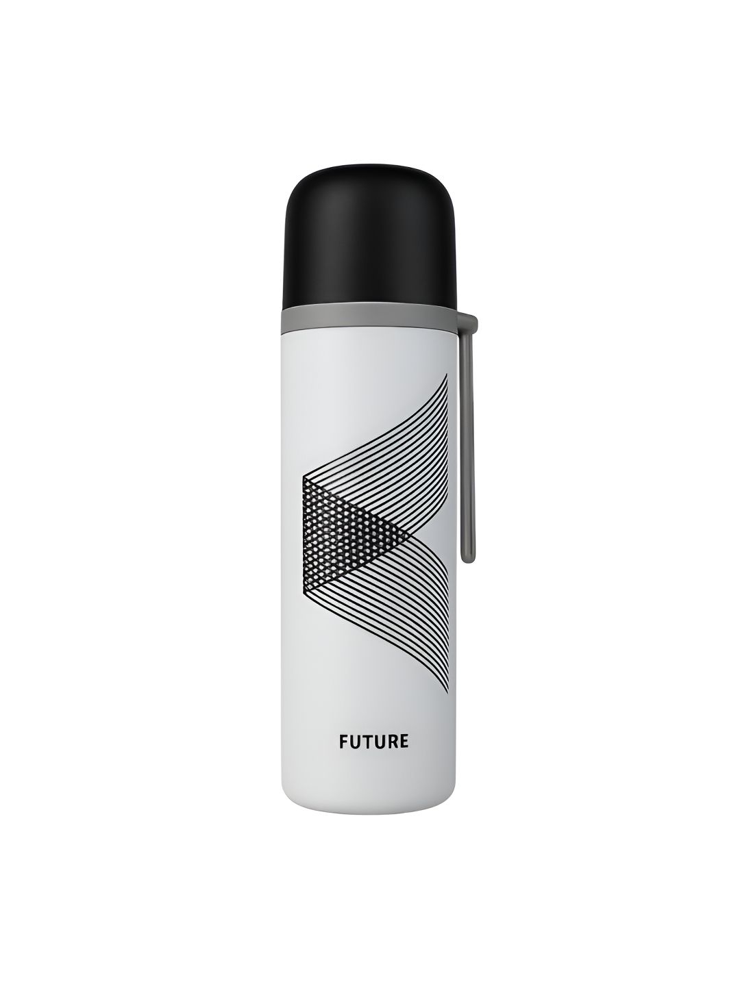 iSWEVEN White Typography Stainless Steel Spill Proof Water Bottle - 450ml