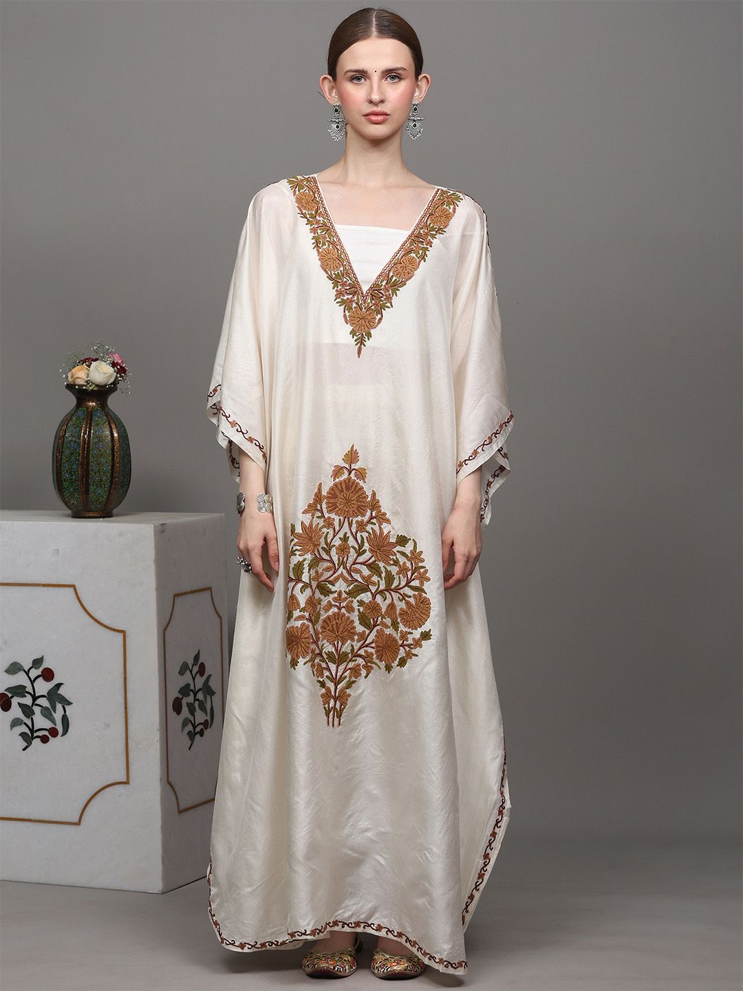 sachin and babi light blue dress African Elegant Woman Embroidered and Stoned Lace Kaftan Dress WITH Sca