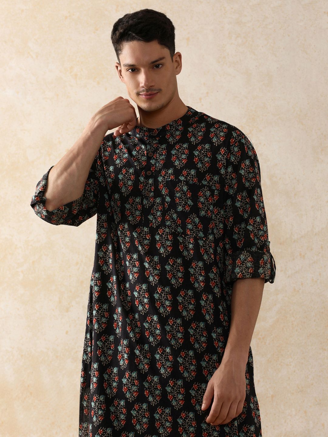 Moara Floral Printed Straight Pure Cotton Long Kurta