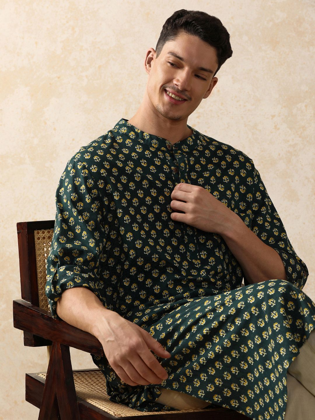 Moara Floral Printed Straight Pure Cotton Long Kurta