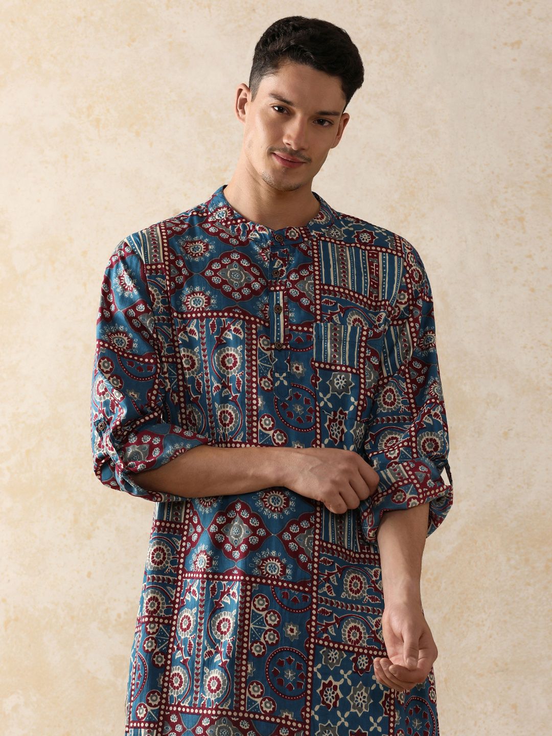 Moara Floral Printed Straight Pure Cotton Long Kurta