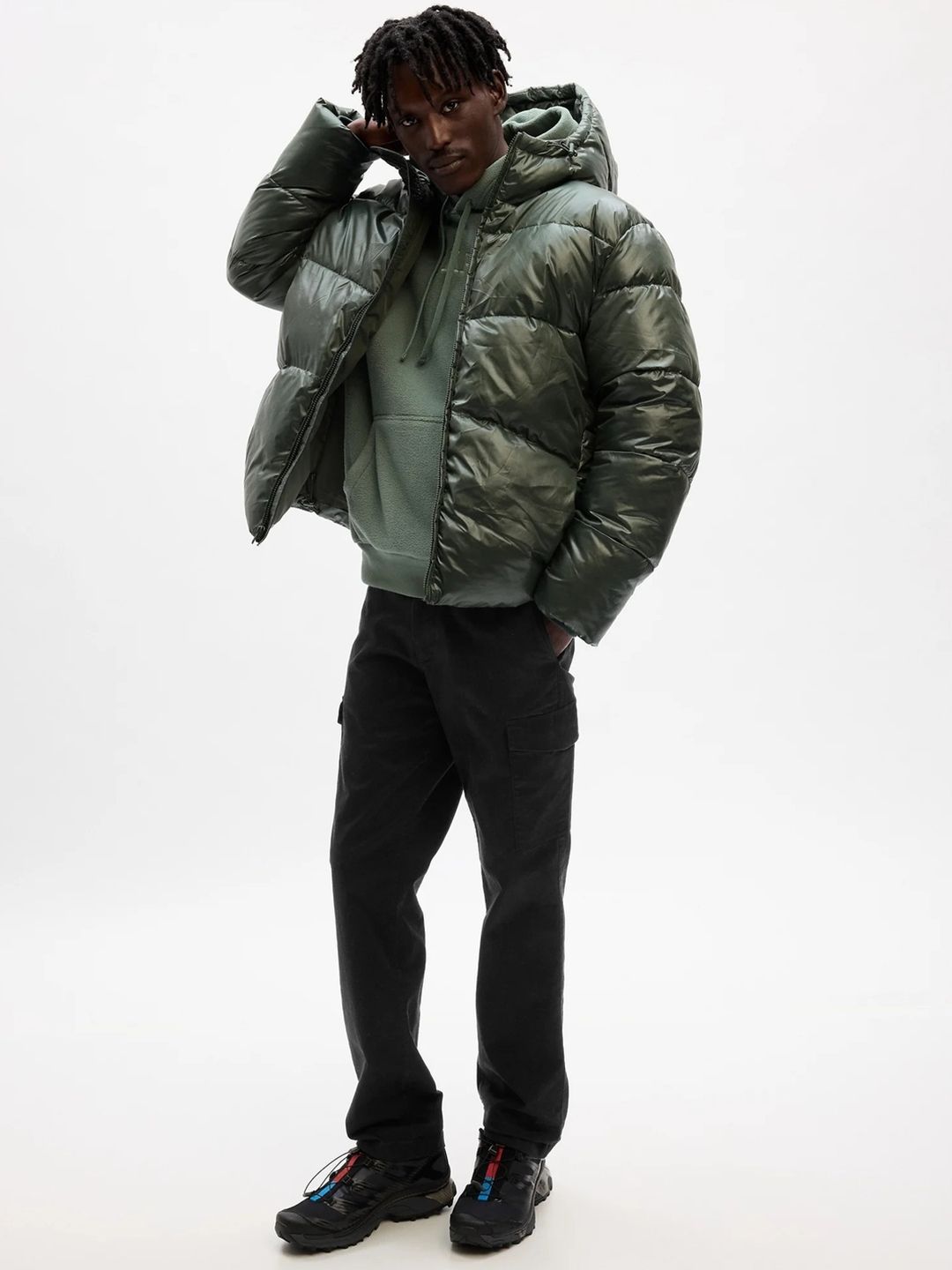 Buy GAP Zip-Front Regular Fit Hooded Puffer Jacket - Jackets for
