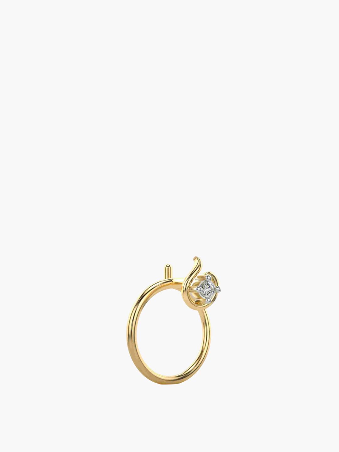 VALANOVA 925 Sterling Silver Diamond Studded Nosepin  0.12g