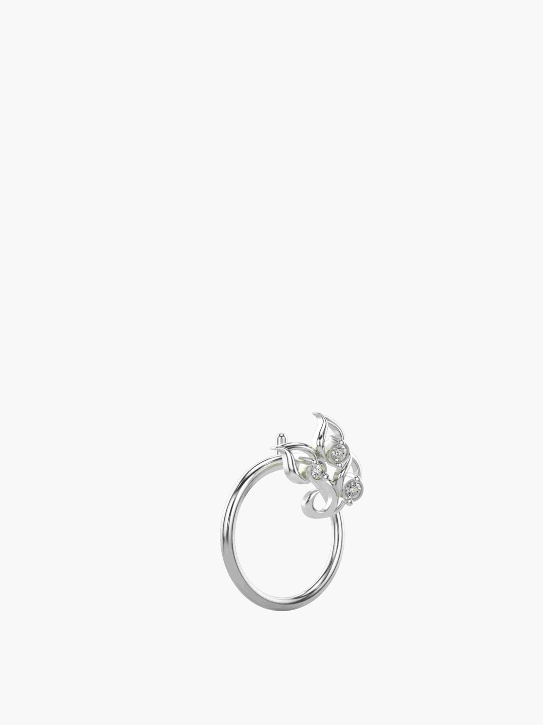 VALANOVA 925 Sterling Silver Diamond Studded Nosepin  0.21g