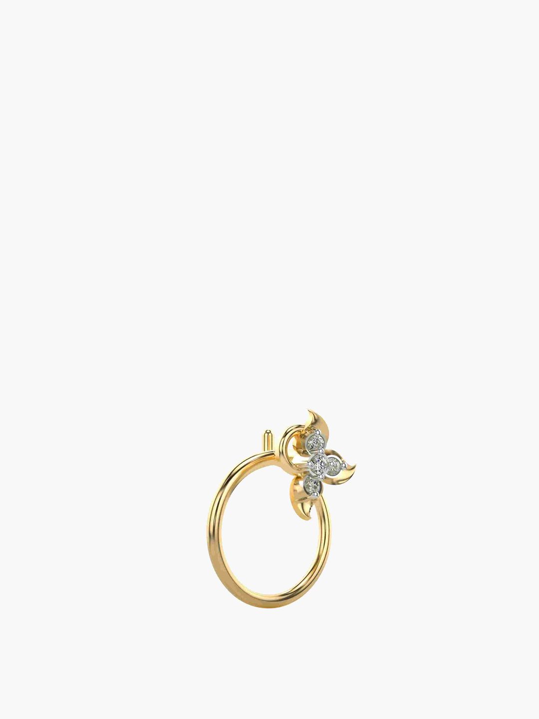 VALANOVA 925 Sterling Silver Diamond Studded Nosepin  0.14g