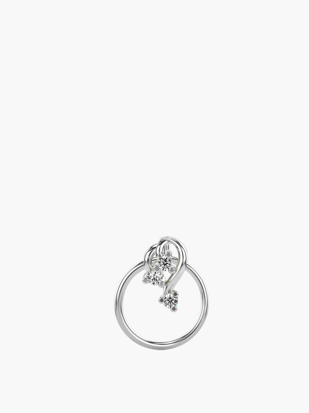 VALANOVA 925 Sterling Silver Diamond Studded Nosepin  0.18g