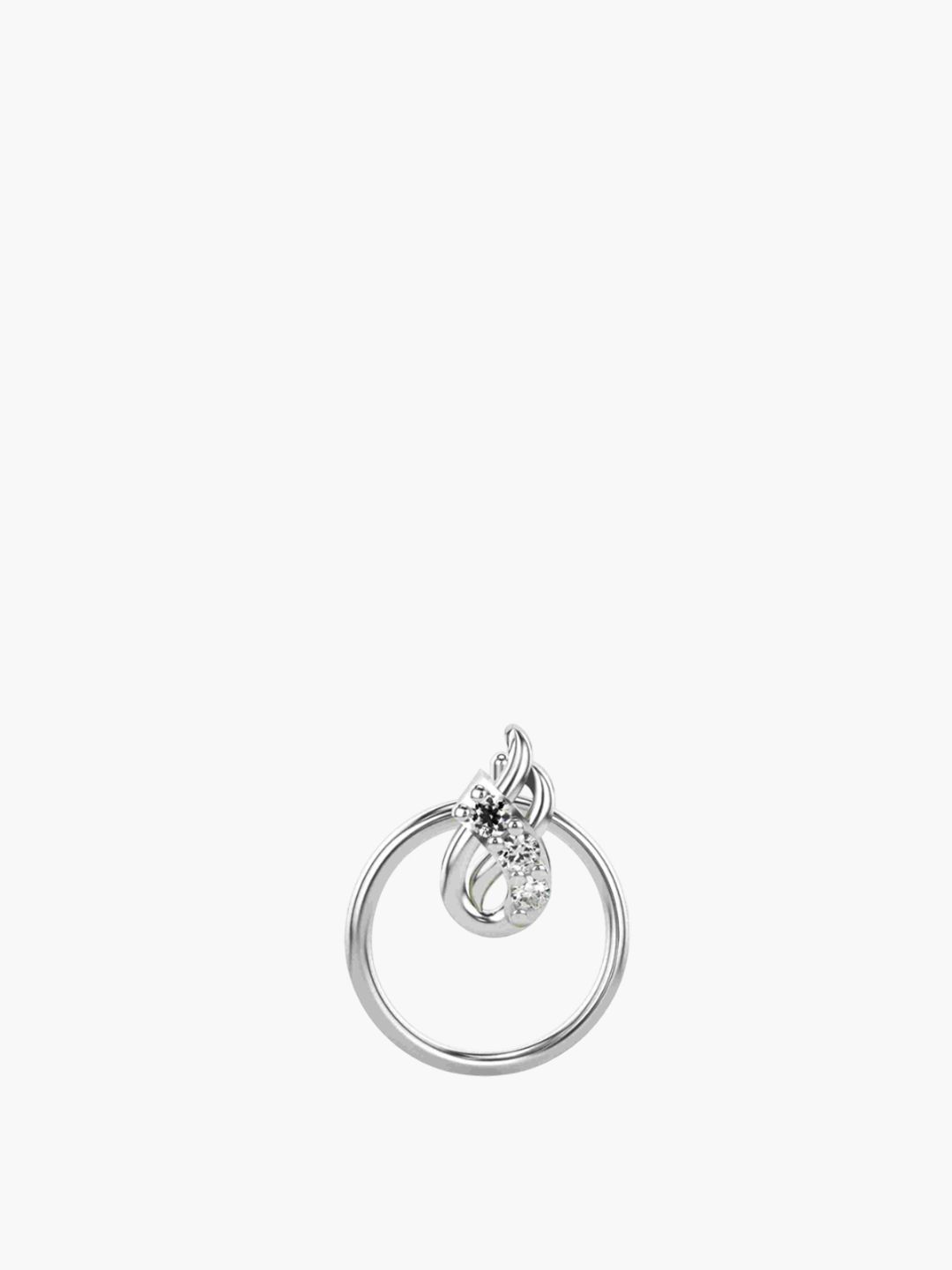 VALANOVA 925 Sterling Silver Diamond Studded Nosepin  0.18g