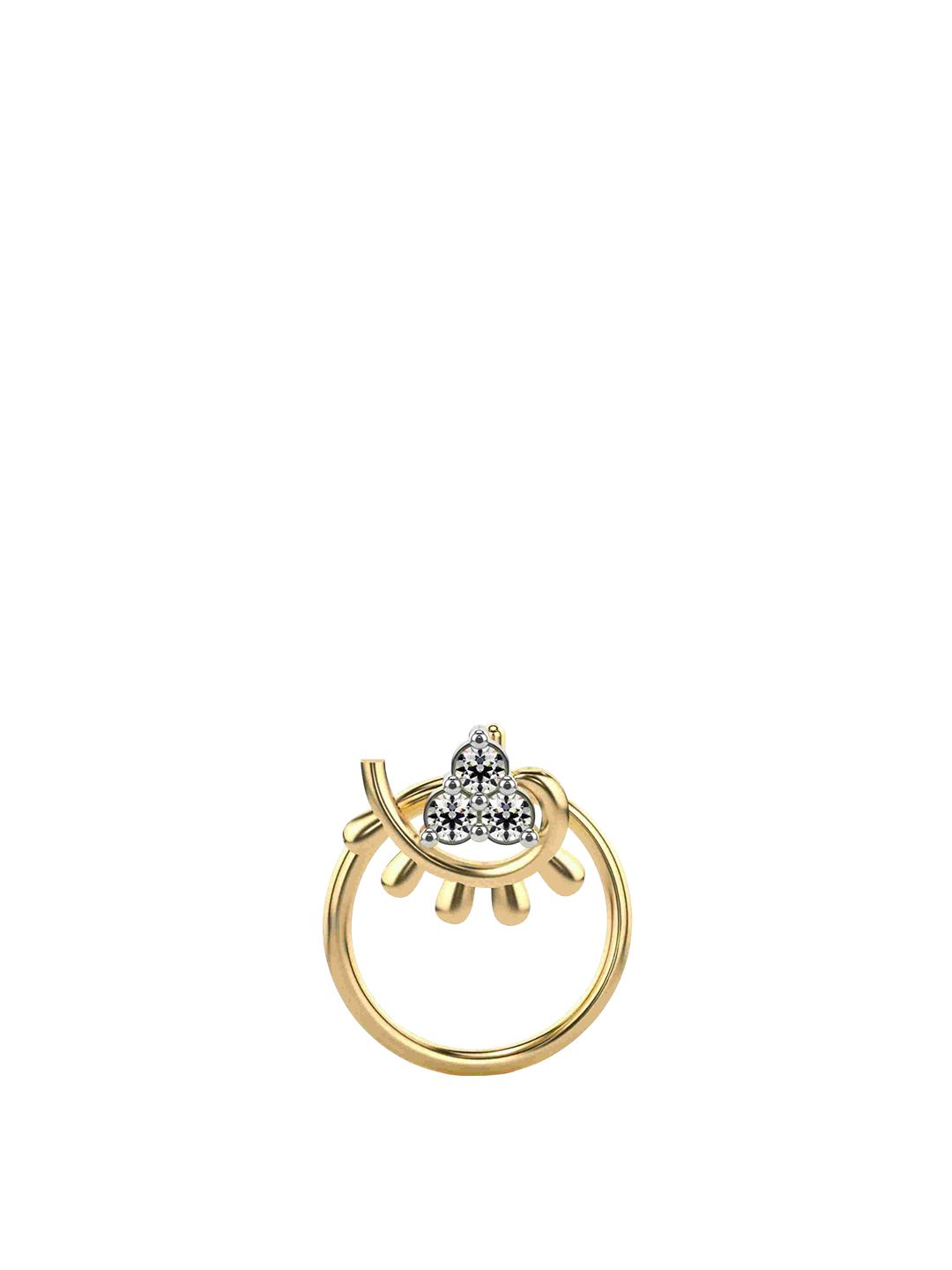 VALANOVA 925 Sterling Silver Diamond Studded Nosepin  0.14g