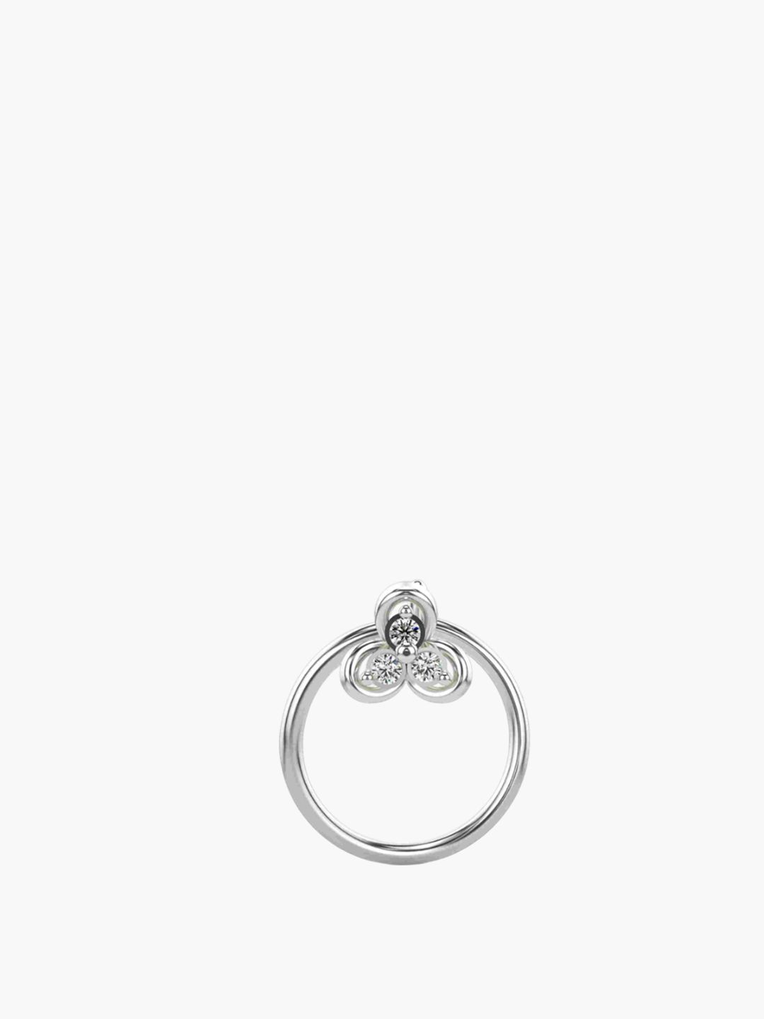 VALANOVA 925 Sterling Silver Diamond Studded Nosepin  0.14g