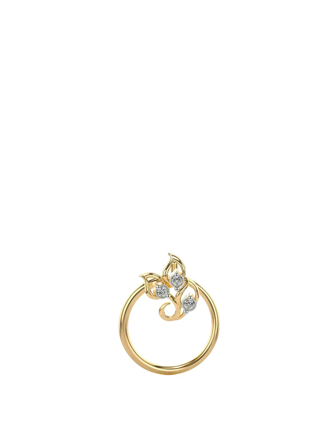 VALANOVA 925 Sterling Silver Diamond Studded Nosepin  0.12g