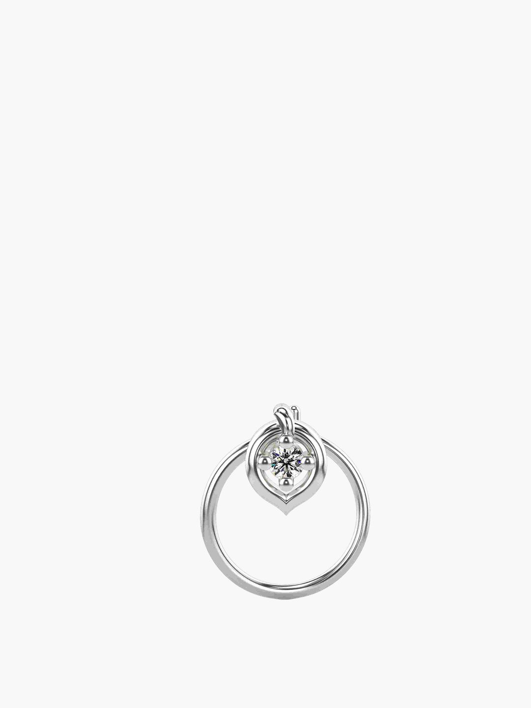 VALANOVA 925 Sterling Silver Diamond Studded Nosepin  0.21g