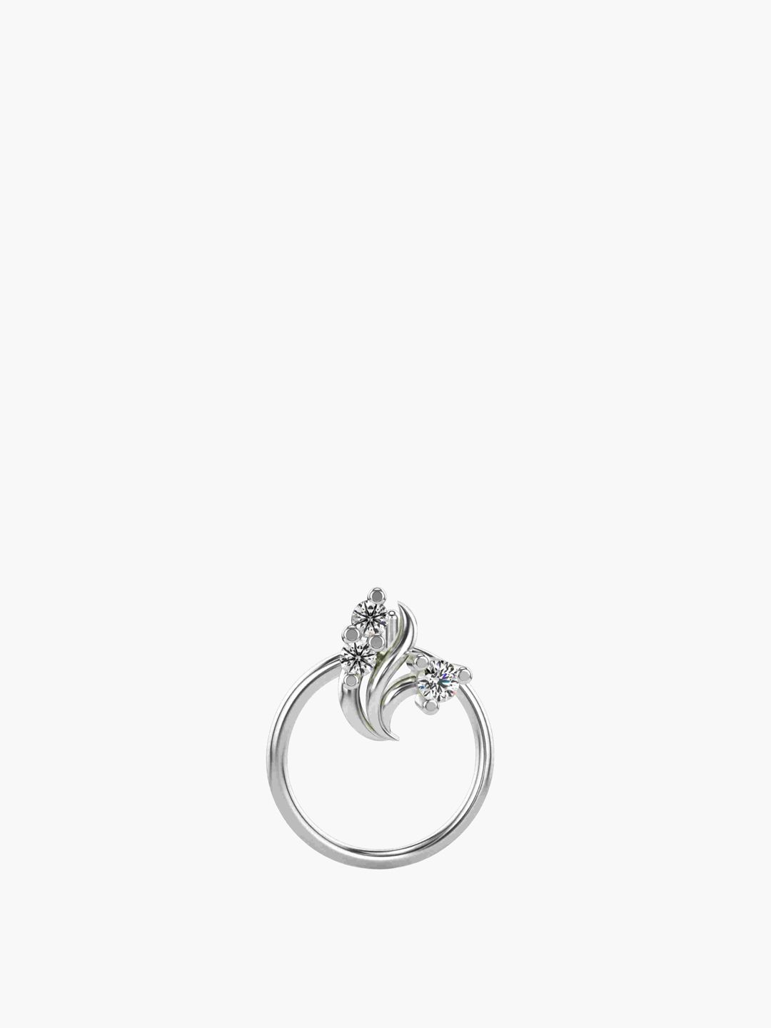 VALANOVA 925 Sterling Silver Diamond Studded Nosepin  0.21g