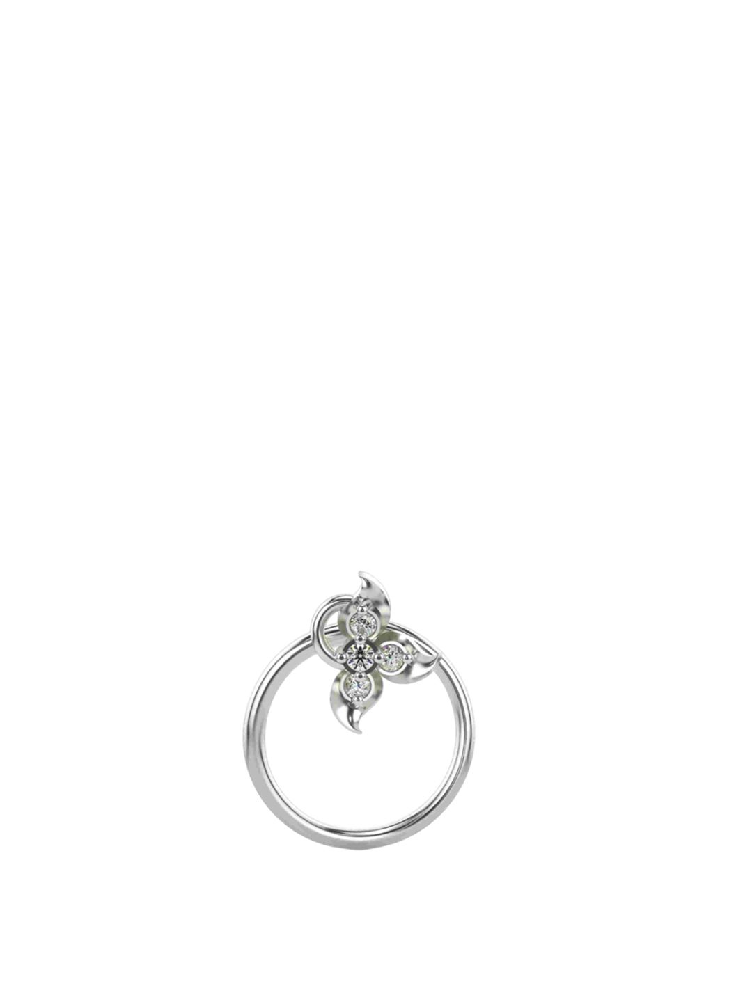 VALANOVA 925 Sterling Silver Diamond Studded Nosepin  0.14g