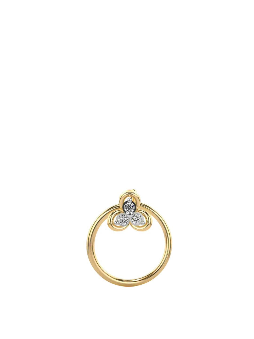VALANOVA 925 Sterling Silver Diamond Studded Nosepin  0.14g