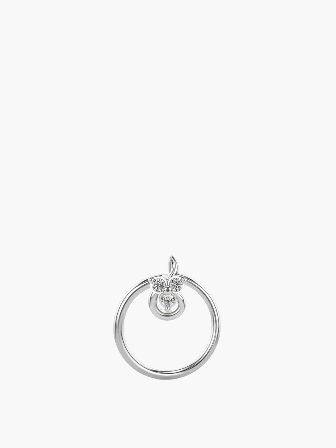 VALANOVA 925 Sterling Silver Diamond Studded Nosepin  0.12g