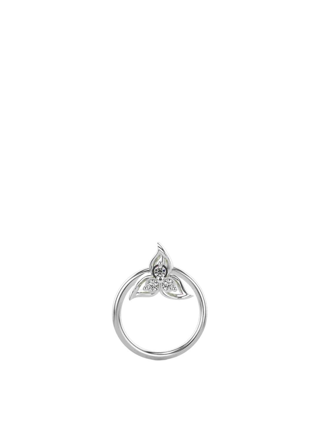 VALANOVA 925 Sterling Silver Diamond Studded Nosepin  0.14g
