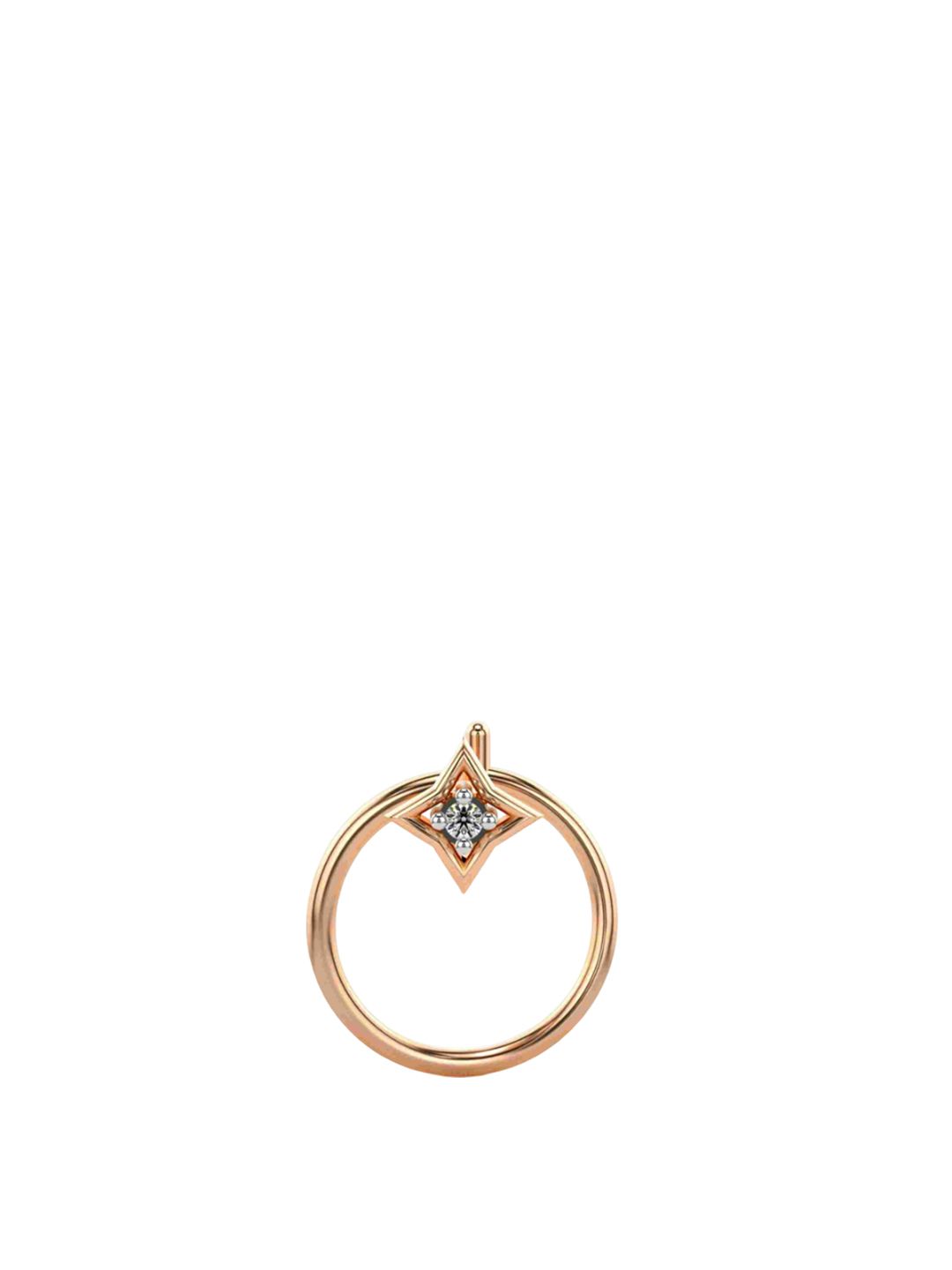 VALANOVA Women Lab Grown 0.01cts Diamond Nosepin  0.11gm