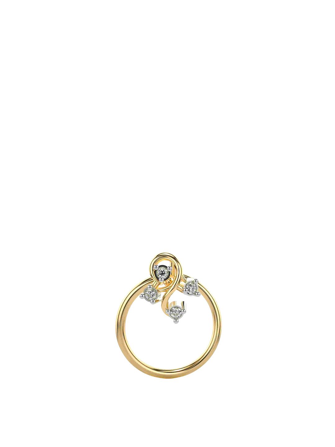 VALANOVA 925 Sterling Silver Diamond Studded Nosepin  0.12g