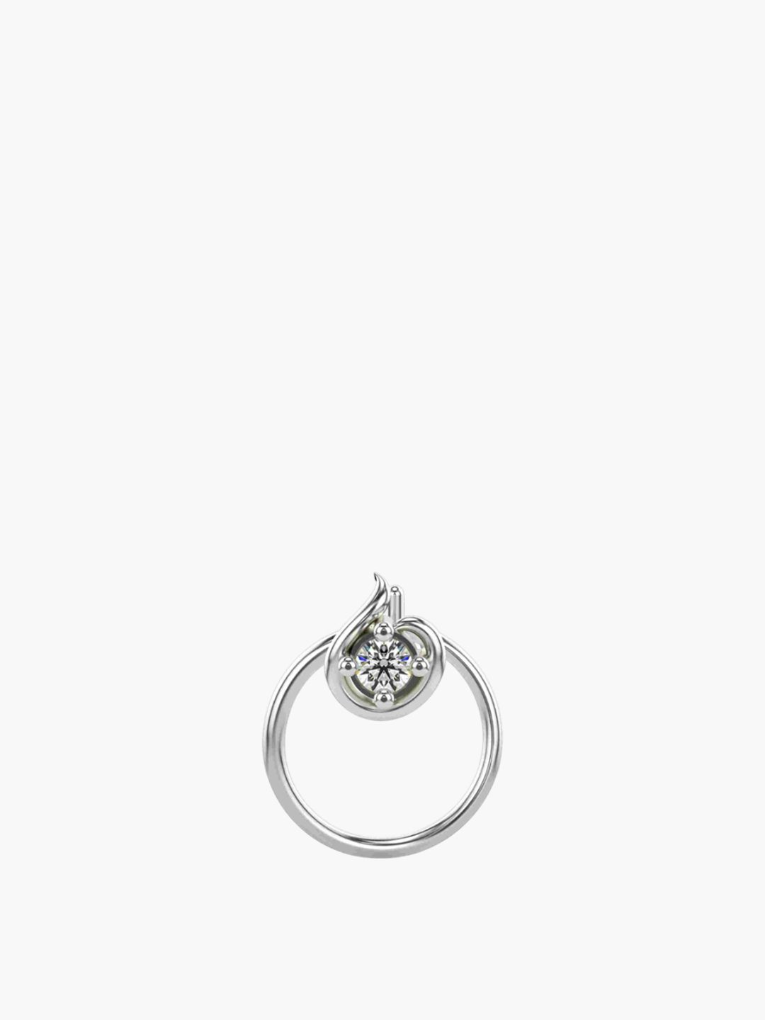 VALANOVA 925 Sterling Silver Diamond Studded Nosepin  0.12g