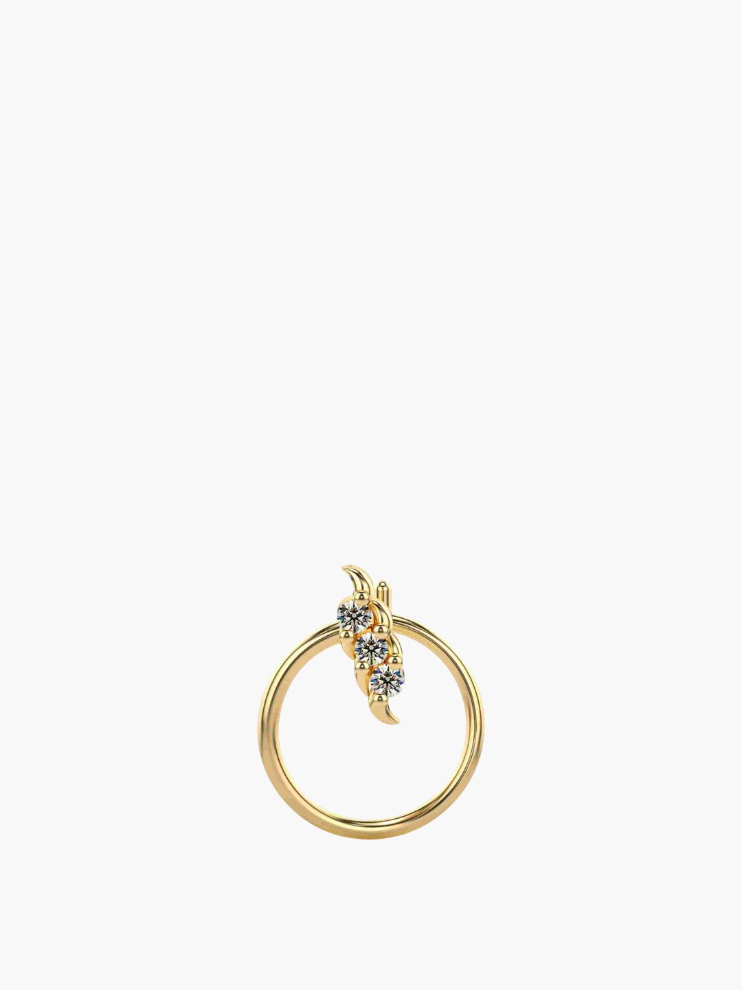 VALANOVA 925 Sterling Silver Diamond Studded Nosepin  0.14g