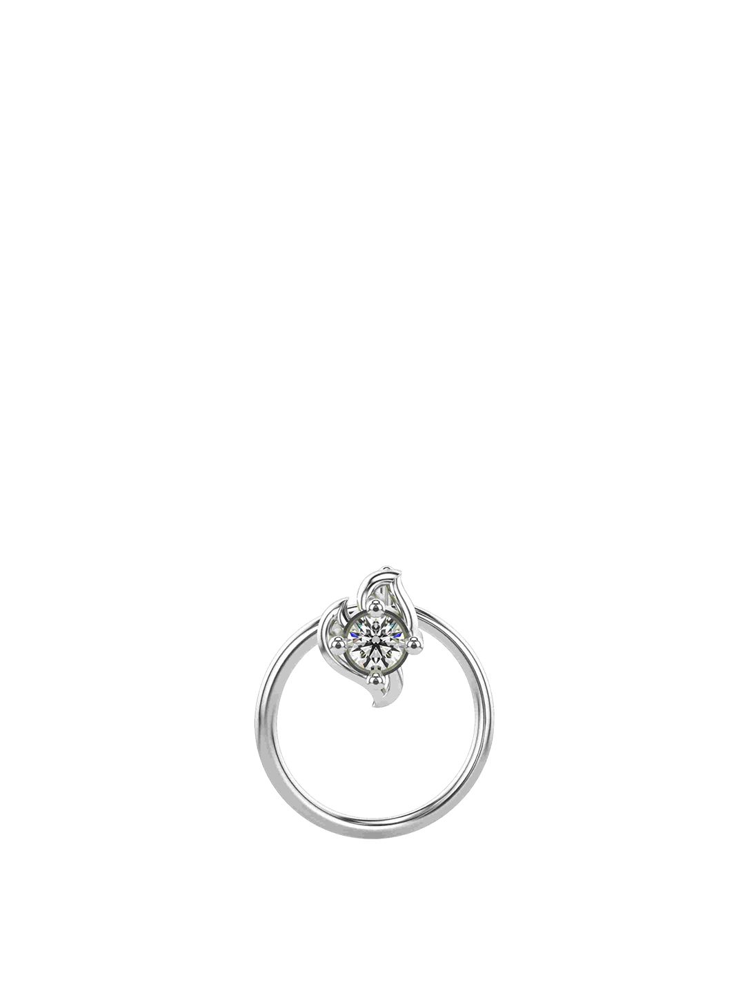 VALANOVA 925 Sterling Silver Diamond Studded Nosepin  0.10g