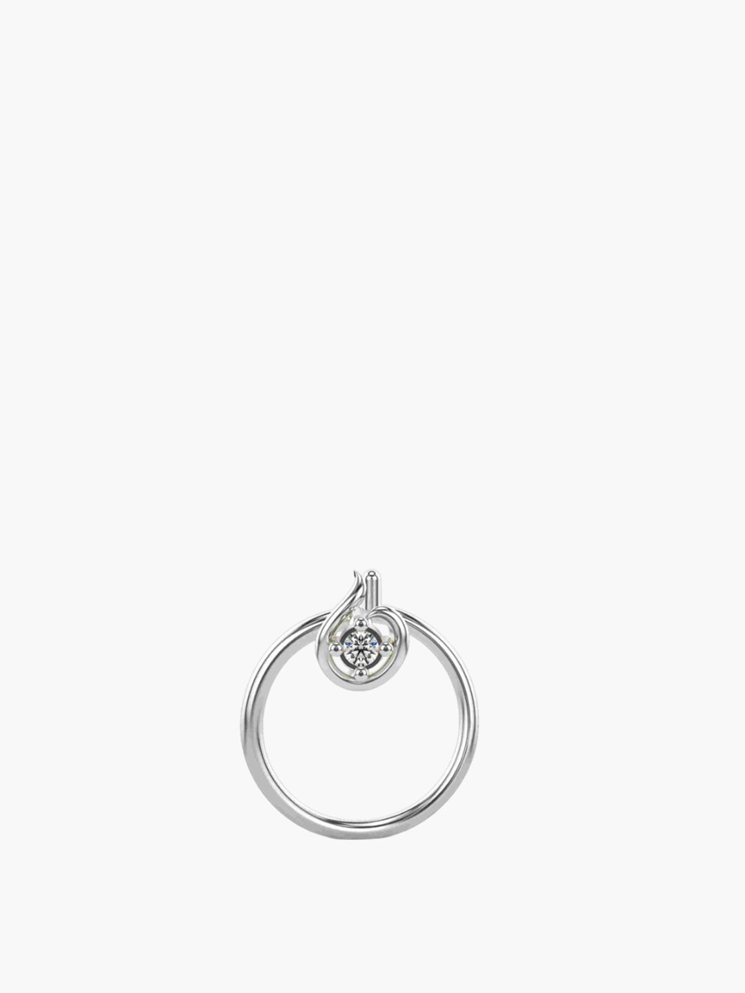 VALANOVA 925 Sterling Silver Diamond Studded Nosepin  0.12g