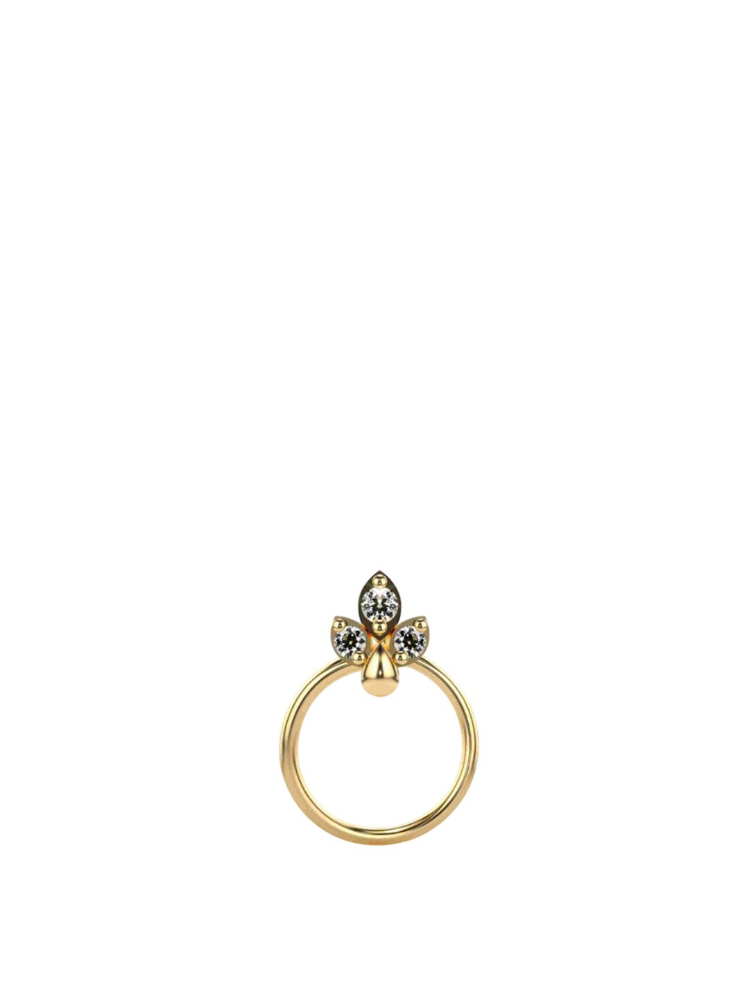 VALANOVA Women Sterling Silver Lab Grown Diamond Nosepin  0.14 gm