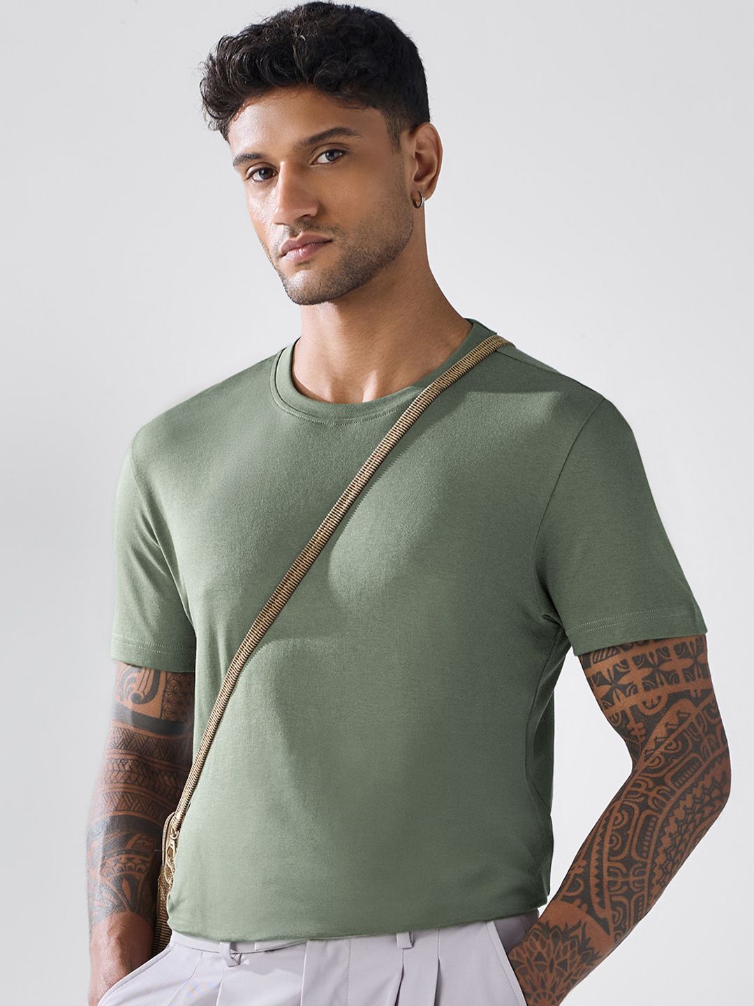 Bewakoof Party Animal Men Olive Green T-Shirt