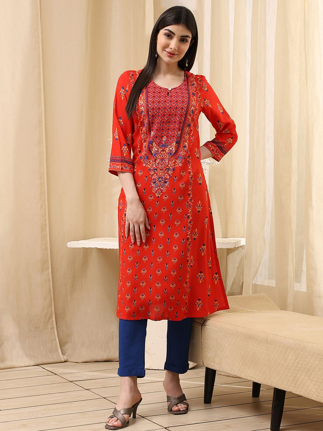 Biba Biba Women Ethnic Motifs Printed Daily A-Line Kurta