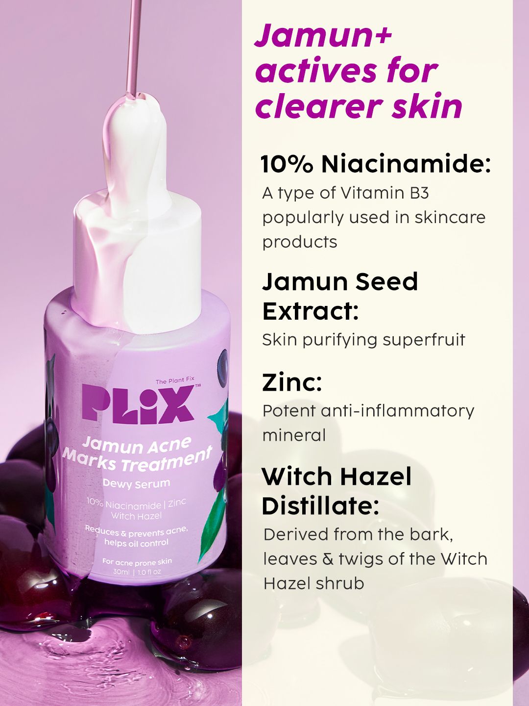 Buy PLIX THE PLANT FIX Set of Jamun Acne Serum 30ml & Jamun